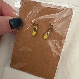 Handmade Pineapple Gold Earrings - Xmas offer details in description!